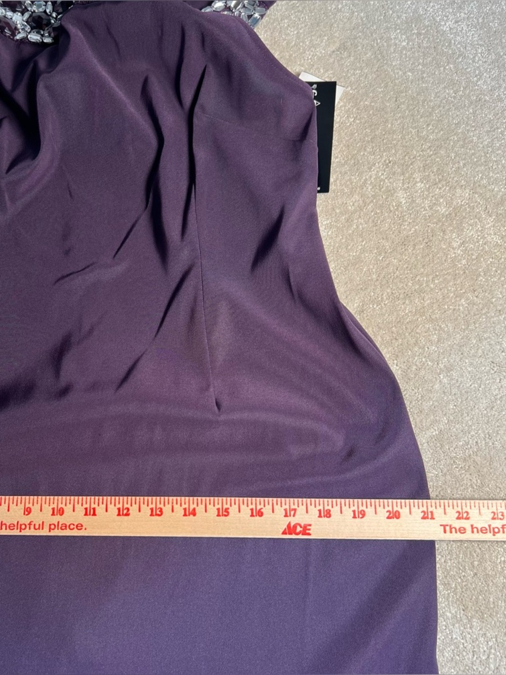 connected apparel Deep Plum Embellished Neckline Sheath Dress - Picture 11 of 12